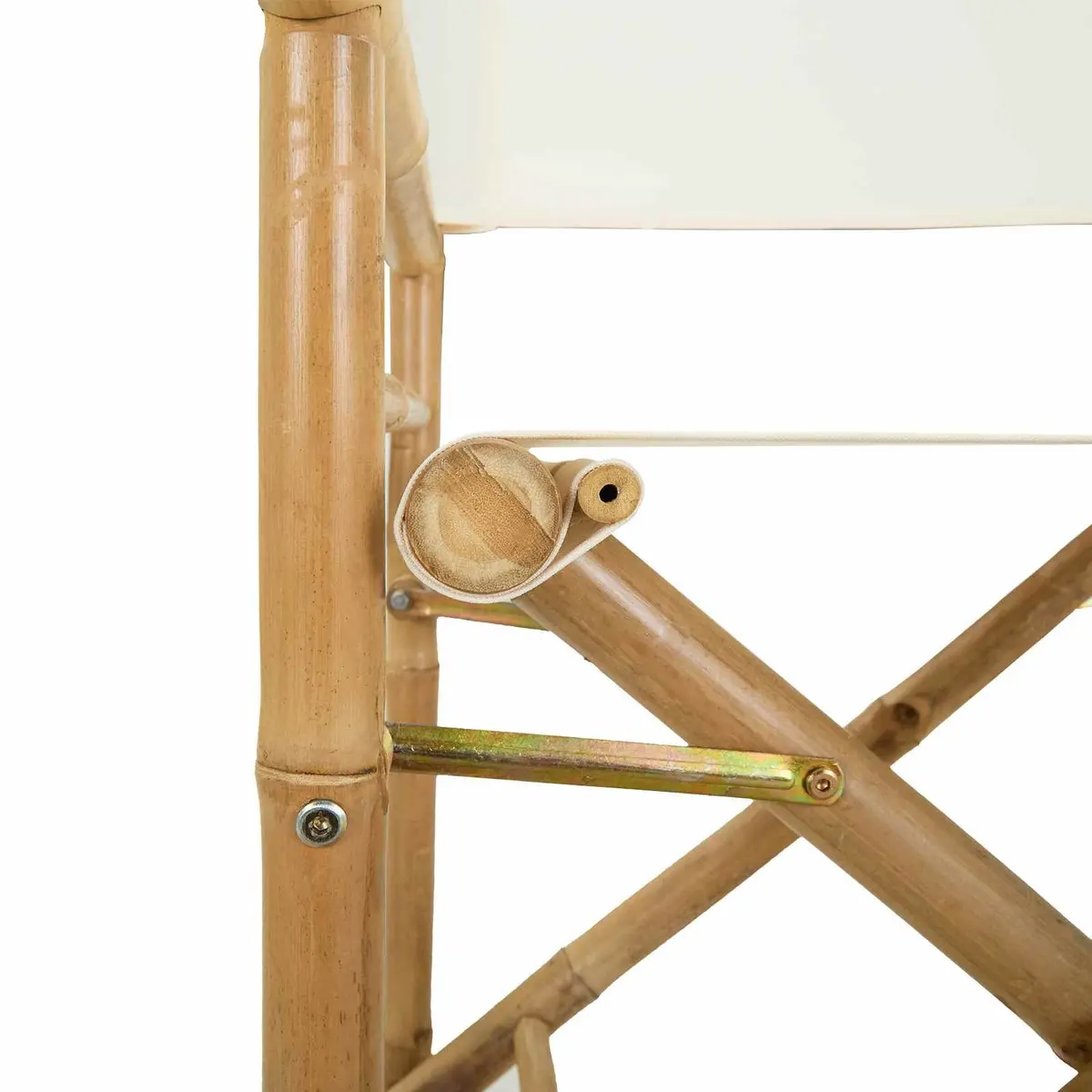 Folding Director's Chair Set of 2 Natural Bamboo Brown Outdoor Indoor Seating