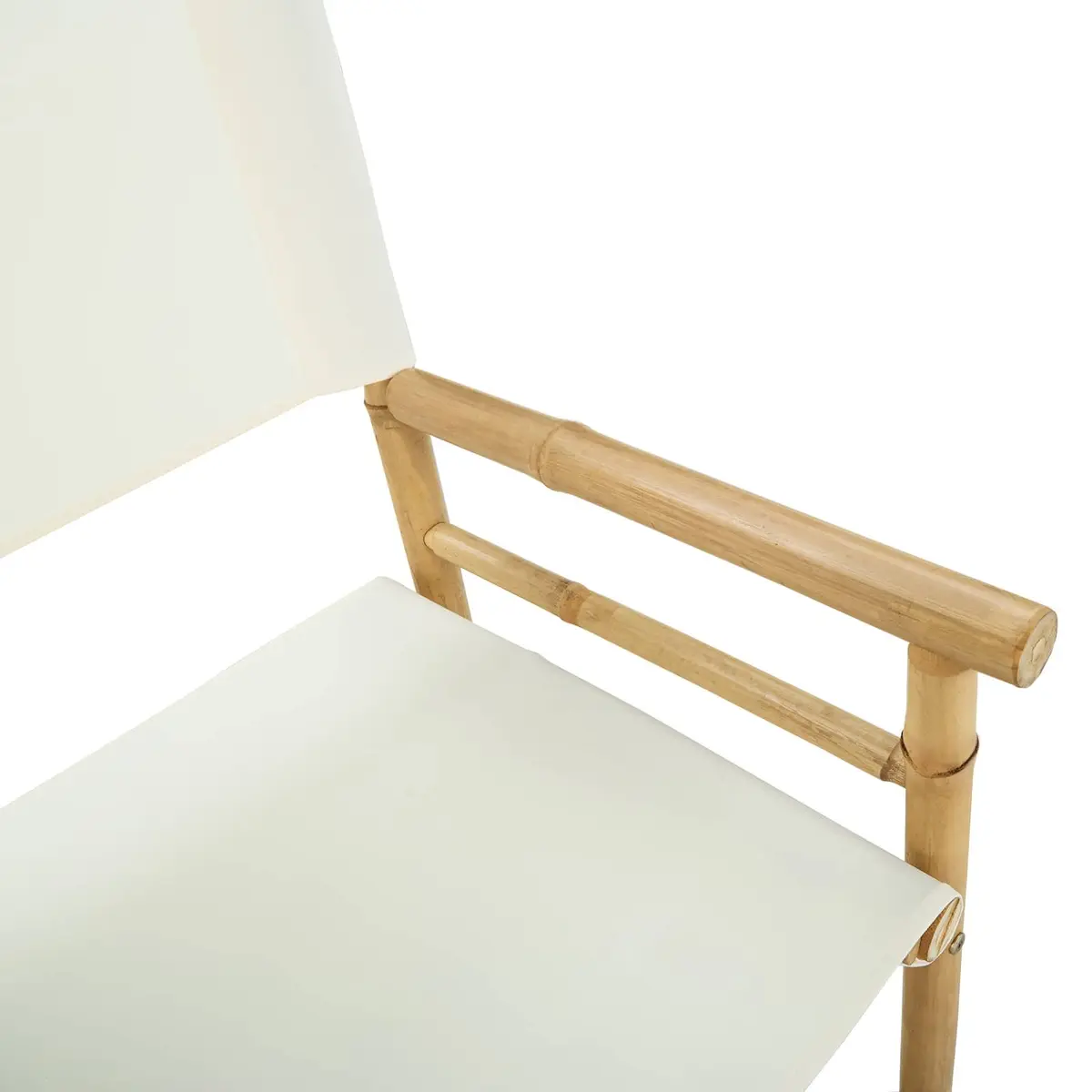 Folding Director's Chair Set of 2 Natural Bamboo Brown Outdoor Indoor Seating