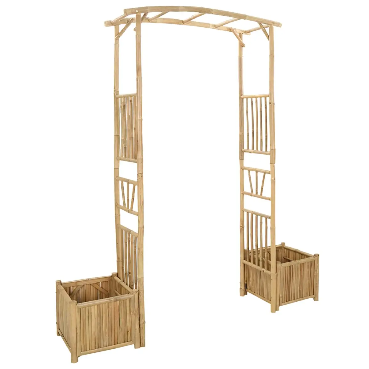 Bamboo Garden Arch Outdoor Trellis Pathway Entrance Brown 177x40x205cm