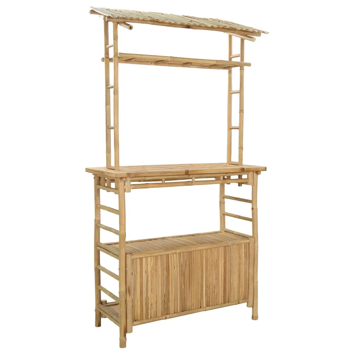 Outdoor Bar Table Bamboo Natural Brown 110 x 50 x 210 cm Garden Patio Furniture