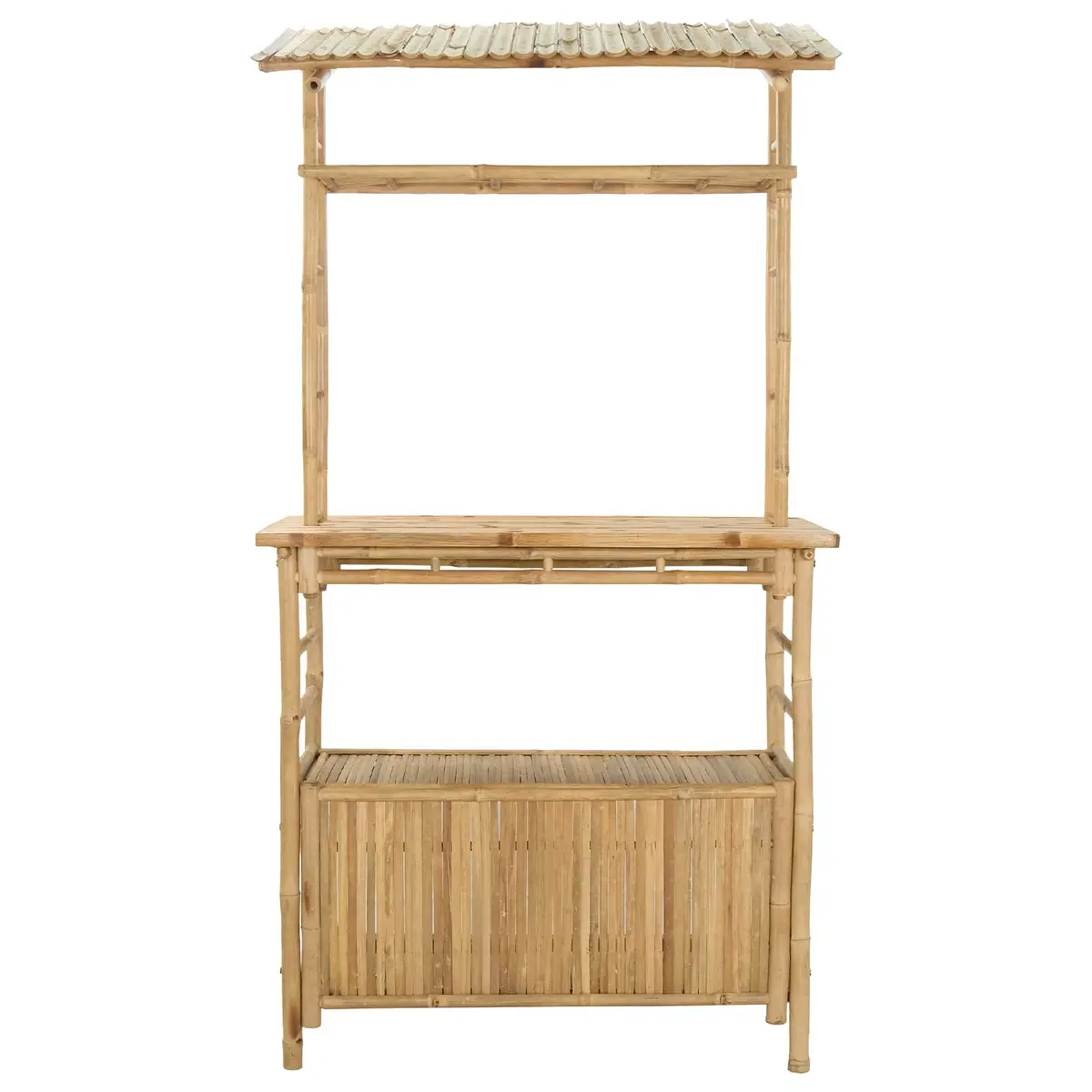 Outdoor Bar Table Bamboo Natural Brown 110 x 50 x 210 cm Garden Patio Furniture