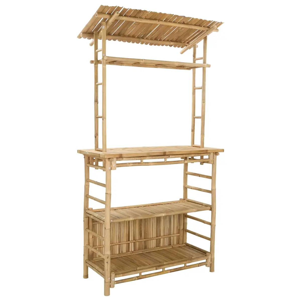 Outdoor Bar Table Bamboo Natural Brown 110 x 50 x 210 cm Garden Patio Furniture