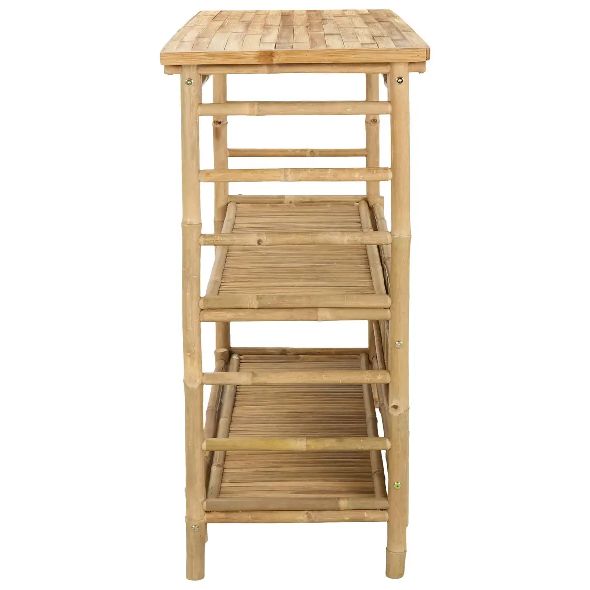 Outdoor Bar Table Bamboo Brown Modern Garden Patio Furniture Shelves