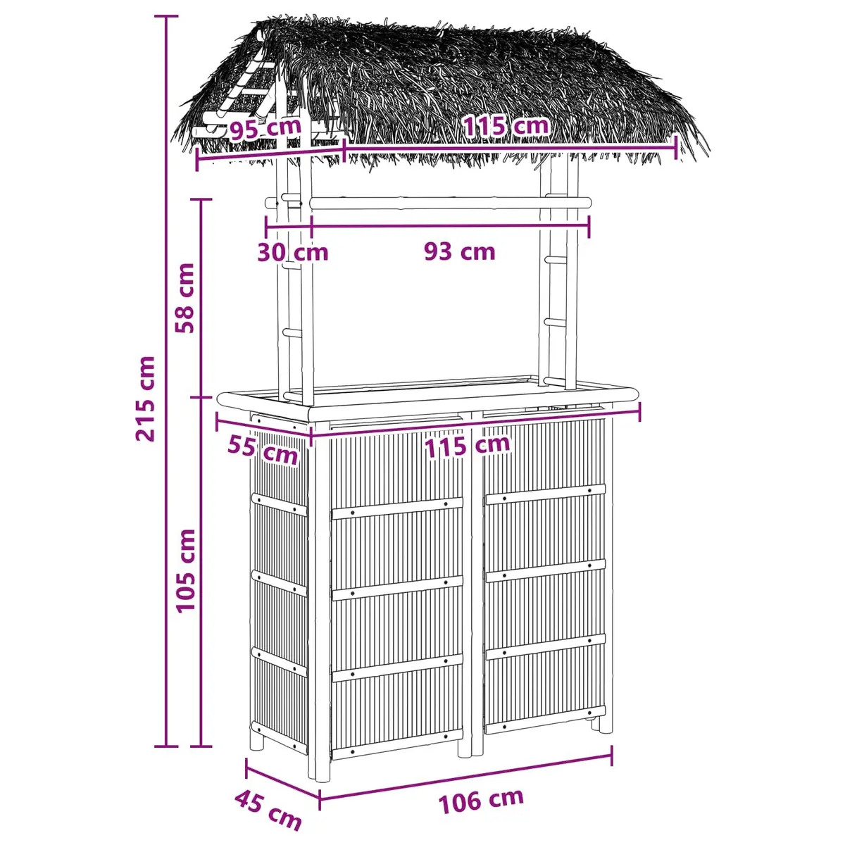 Outdoor Bamboo Bar Table