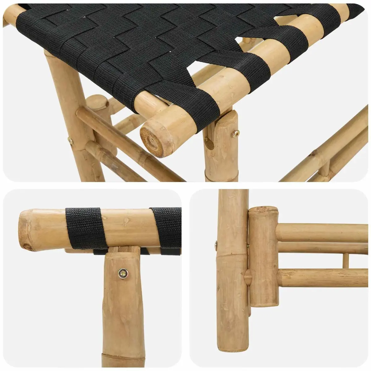 Bamboo Garden Bench Rectangular 80 x 38 x 40 cm Brown