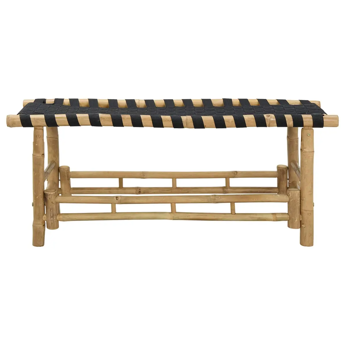 Garden Bench Bamboo Rectangular 110x38x40cm Outdoor Indoor Seating