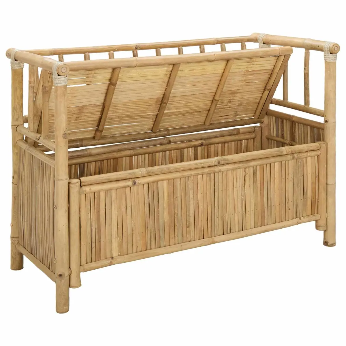 Garden Storage Bench Bamboo 110x47x80cm Brown