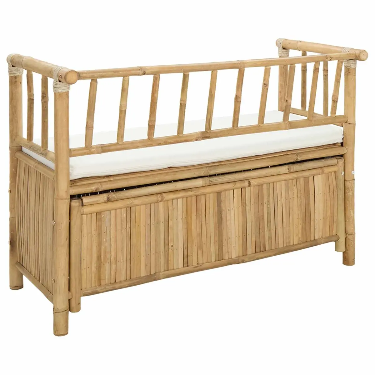 Garden Storage Bench Bamboo 110x47x80cm Brown