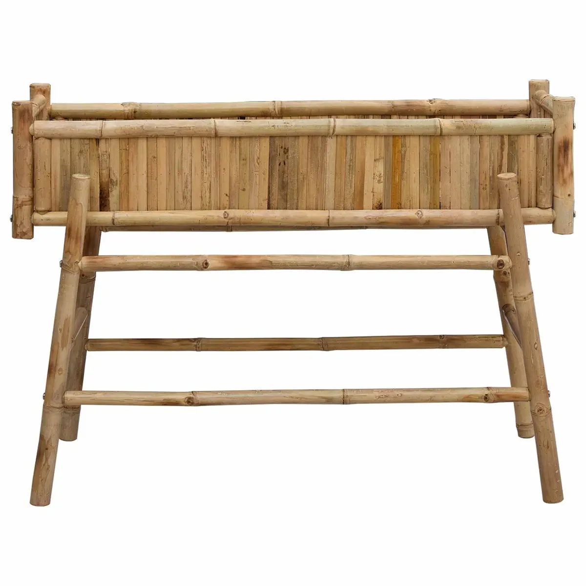 Garden Planter with Holder Bamboo Outdoor Patio Balcony 100 x 38 x 74 cm Brown