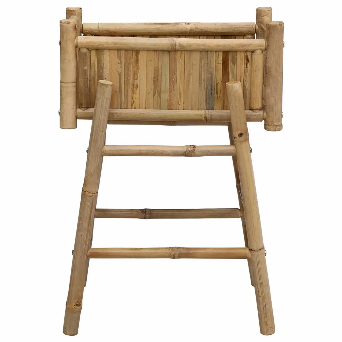 Bamboo Garden Planter Outdoor Holder Natural Brown with Integrated Holder 50x38x74cm
