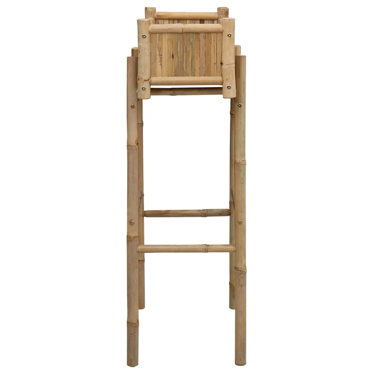 Garden Planter with Holder Bamboo Brown Outdoor Patio Balcony 50 x 38 x 114 cm