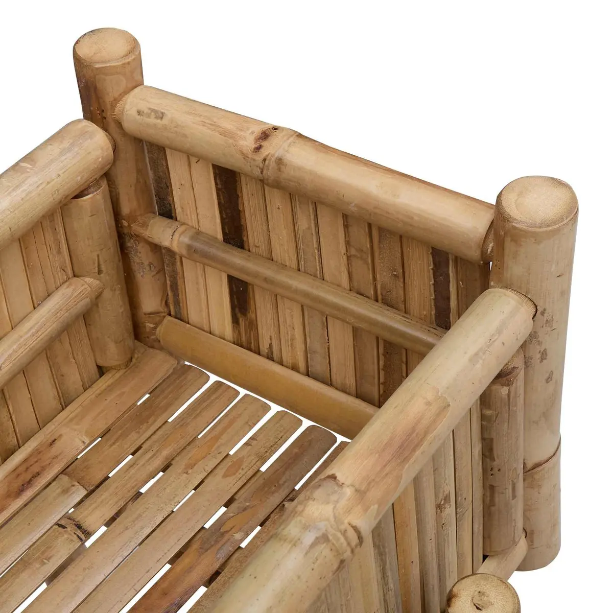 Garden Planter with Holder Bamboo Brown Outdoor Patio Balcony 50 x 38 x 114 cm