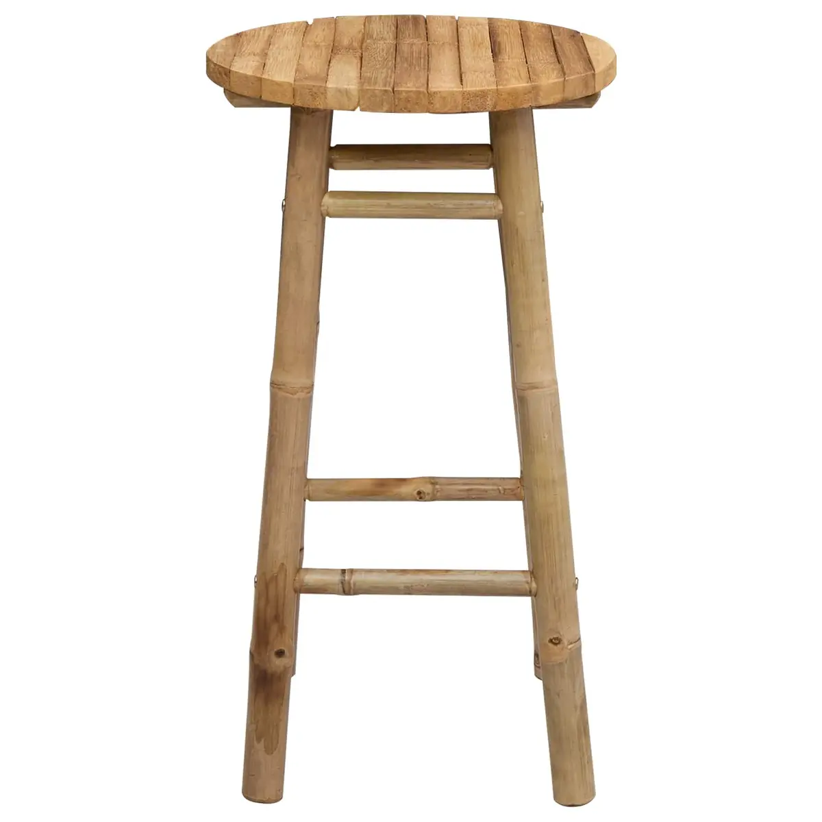 Bamboo Garden Stool Natural Brown Outdoor Indoor Seating Lightweight Portable