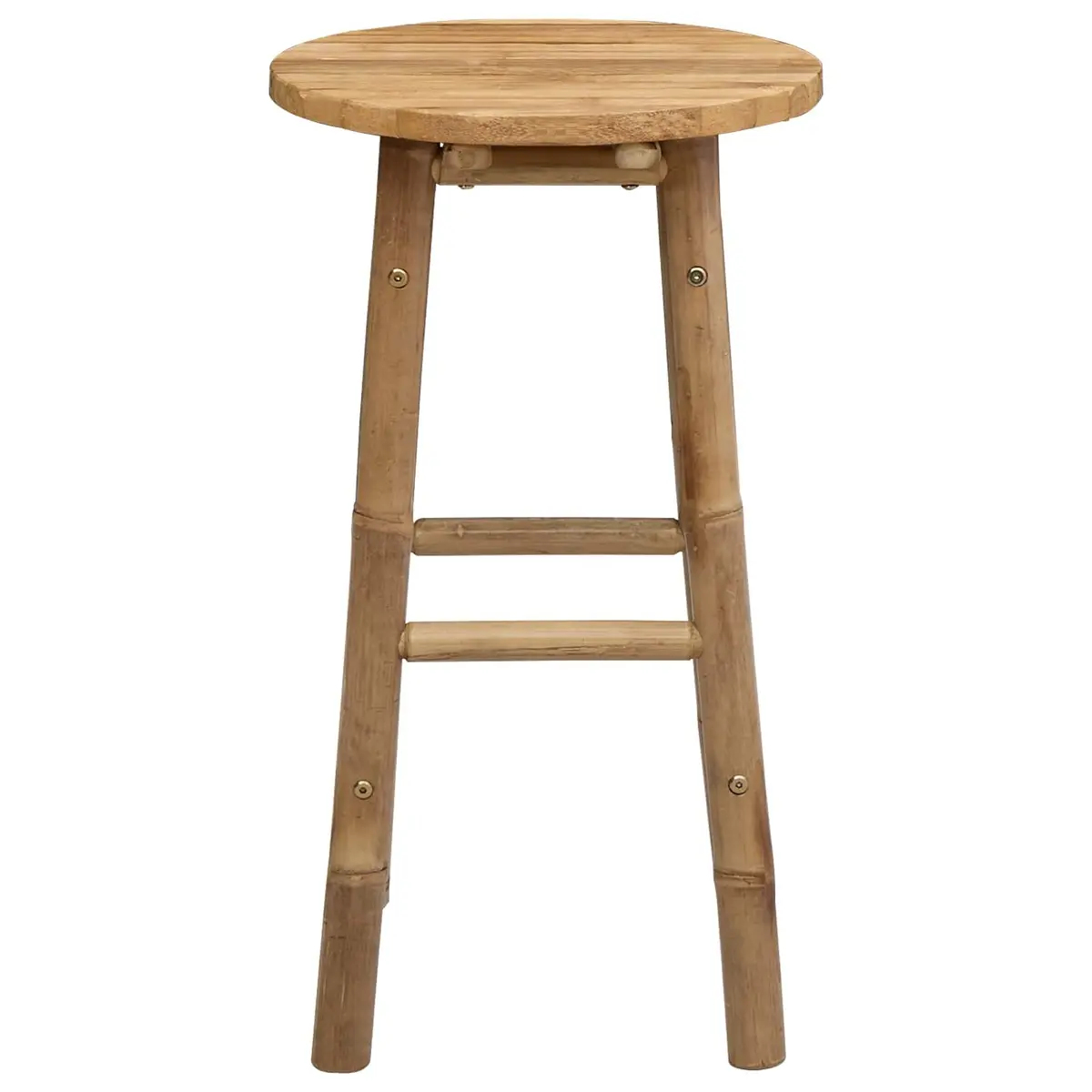 Bamboo Garden Stool Natural Brown Outdoor Indoor Seating Lightweight Portable