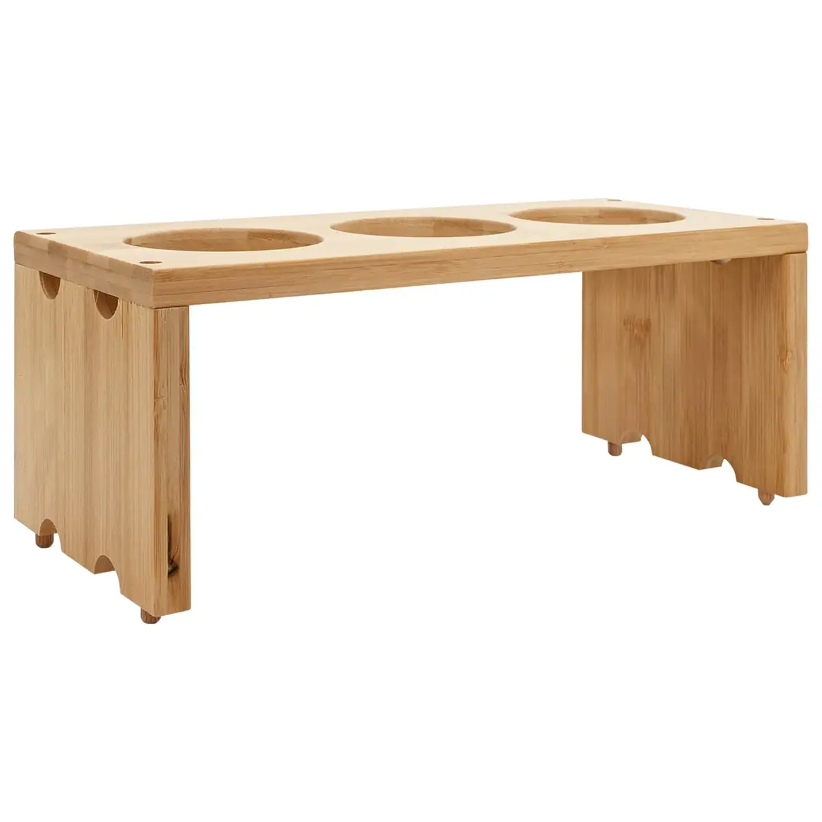 Kitchen Trolley Foldable Two-Tier Storage Bamboo 65 x 40.5 x 76.5 cm