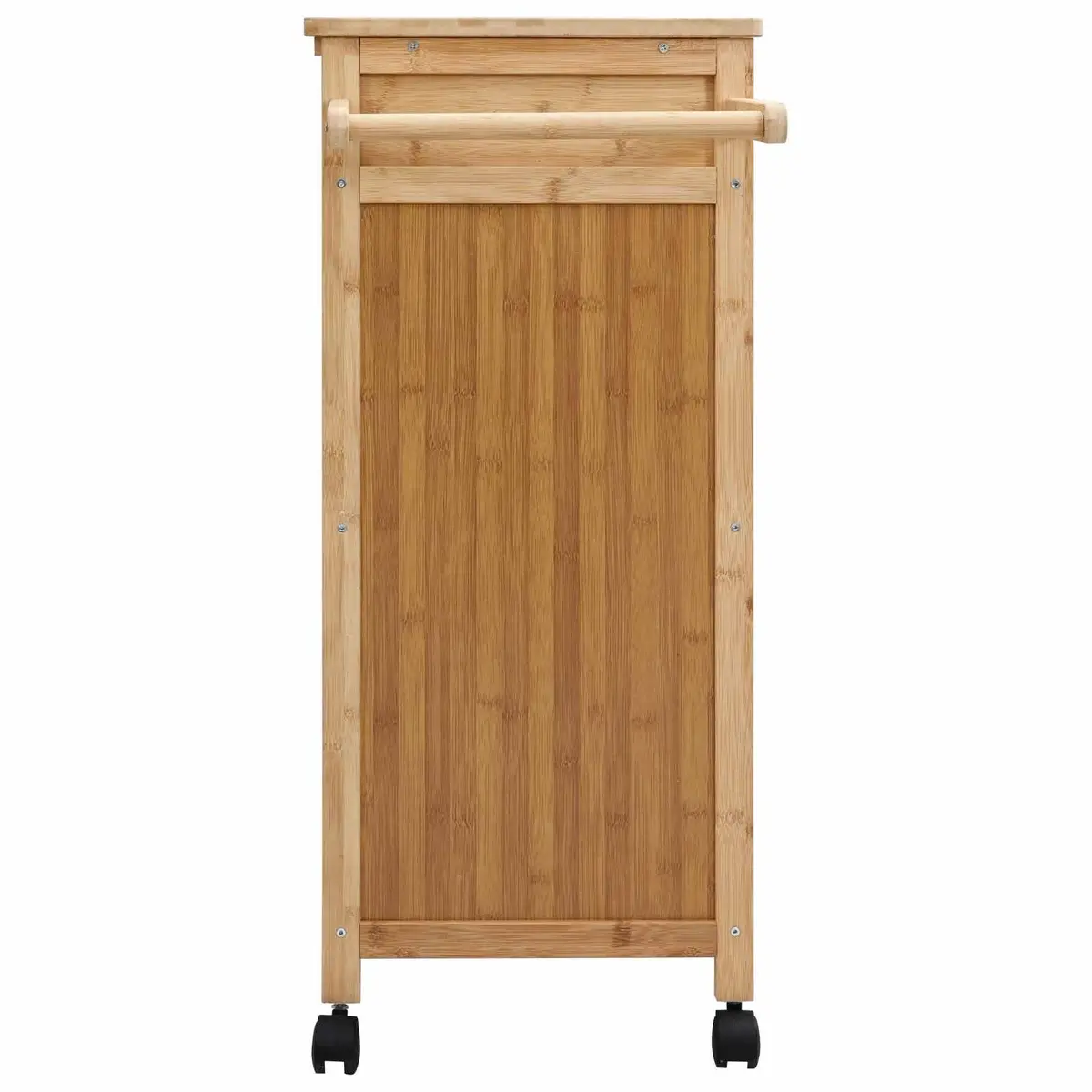 Kitchen Trolley with Wheels Bamboo Natural Storage Organiser Dining Mobile Cart