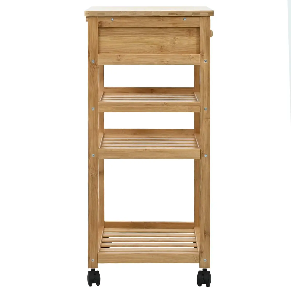 Bamboo Kitchen Trolley Rolling Storage Cart 3 Tier 37 x 36 x 80 cm
