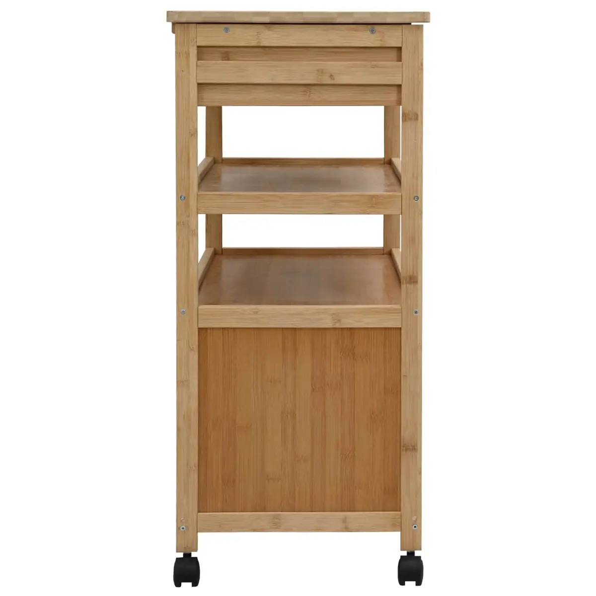 Kitchen Trolley with Wheels Bamboo Storage Cart Dining Room Prep Station