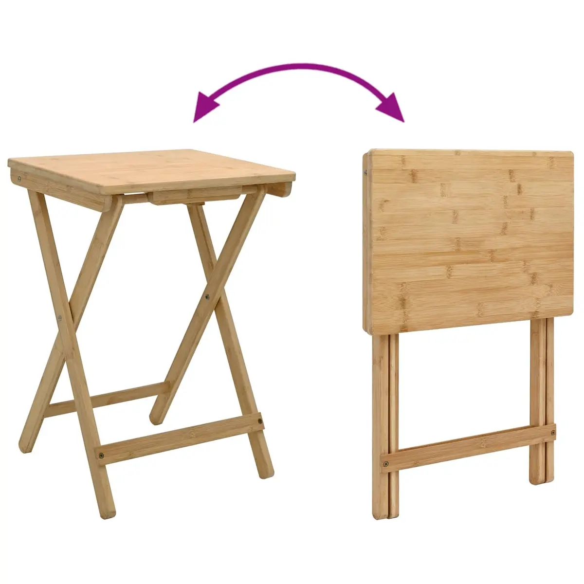 Kitchen Table Folding Bamboo Dining Furniture Space-Saving Rectangular Design