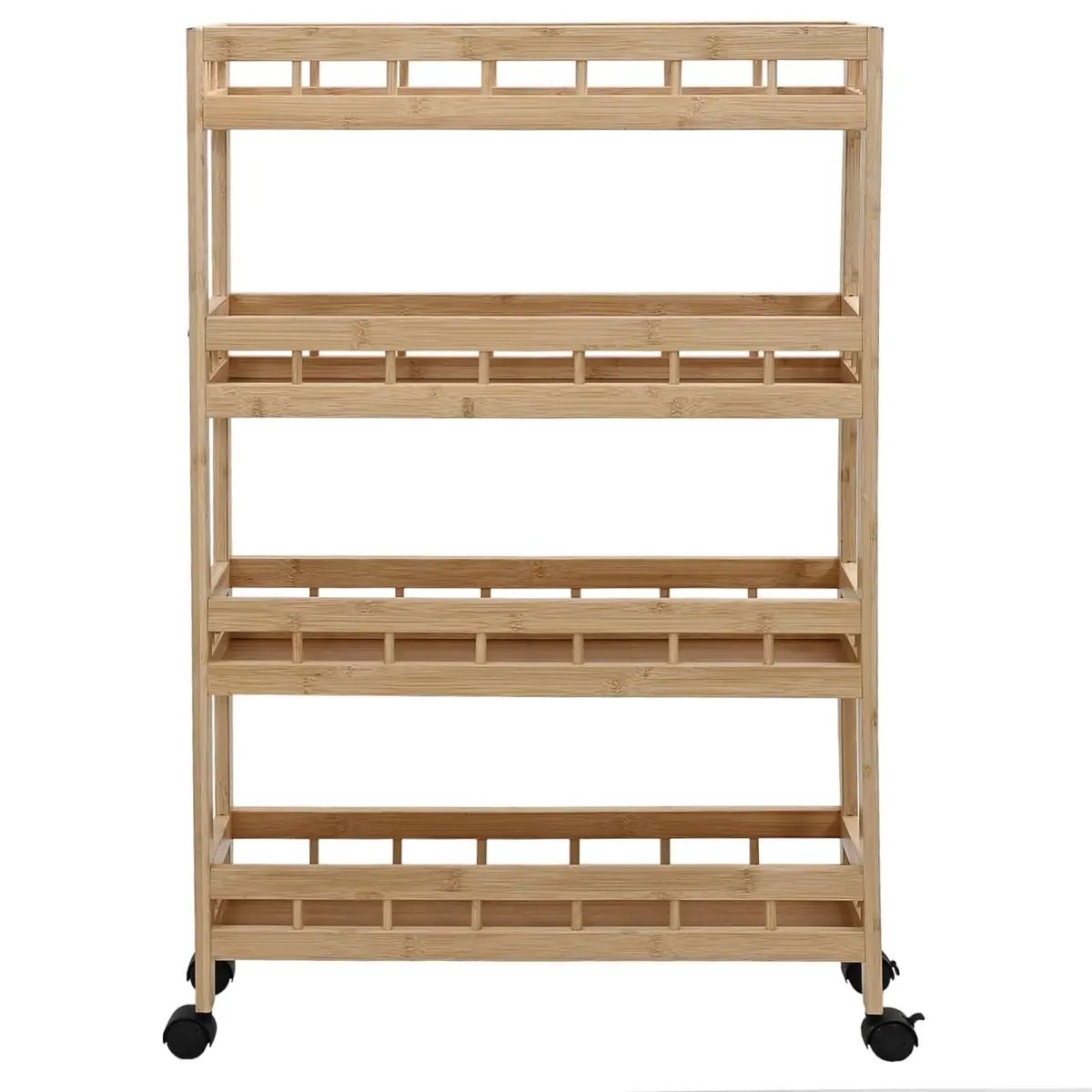 Kitchen Trolley 4-Tier Storage Organiser with Wheels 60x18x97cm
