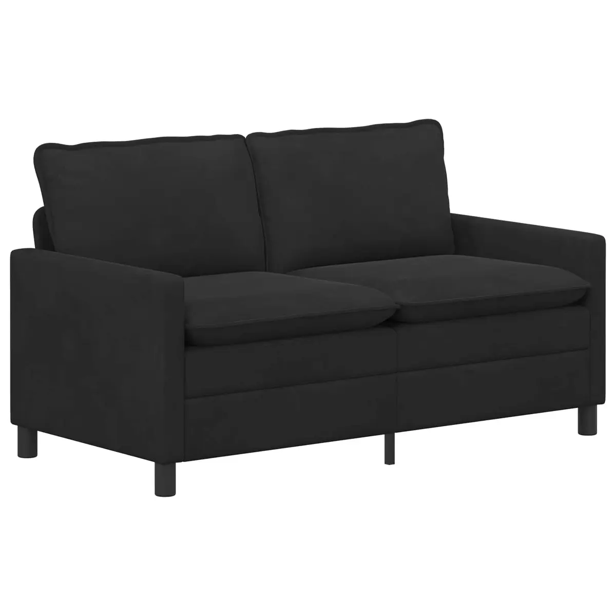 Black Velvet Sofa Modern Rectangular Couch 156 x 81 x 87.5 cm
