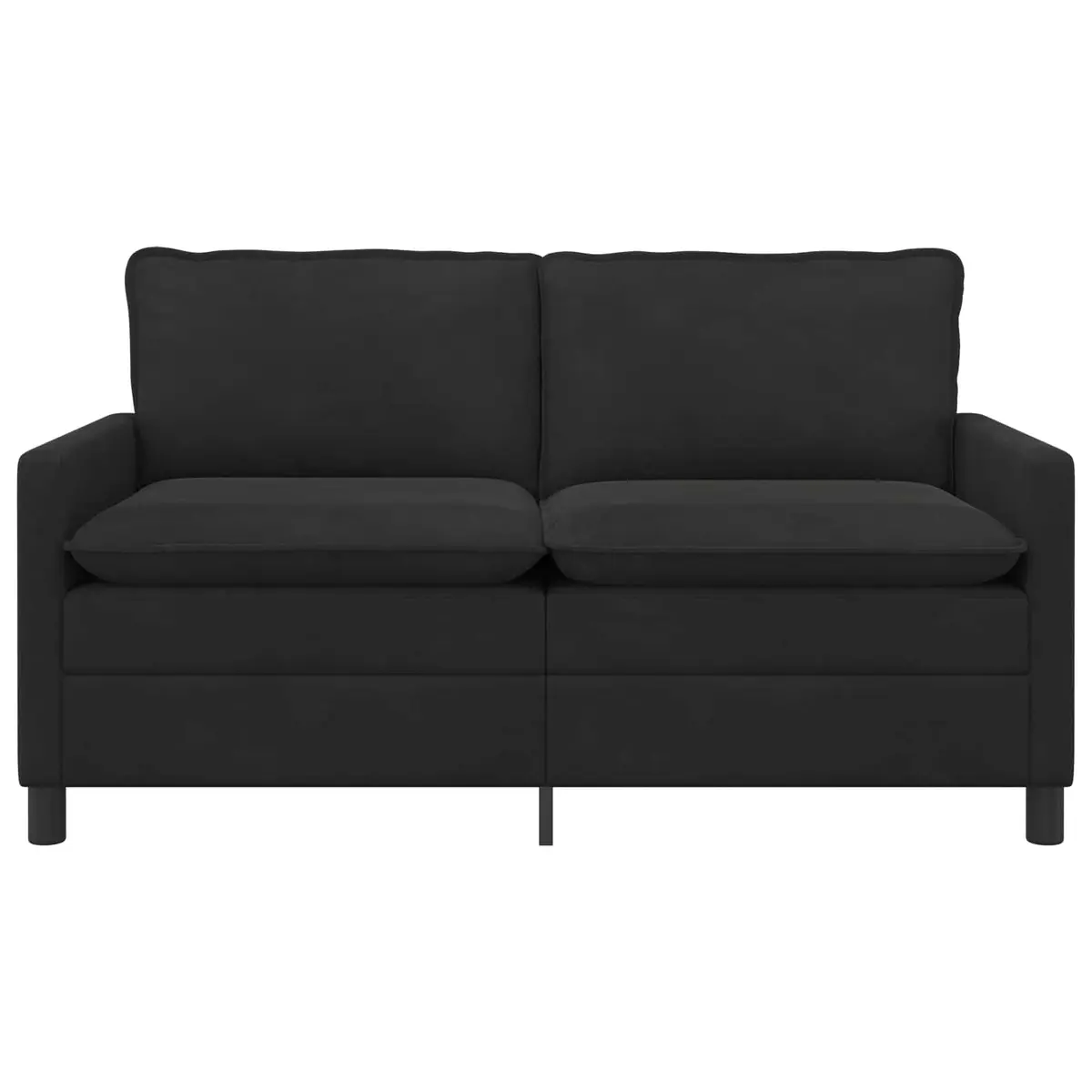 Black Velvet Sofa Modern Rectangular Couch 156 x 81 x 87.5 cm
