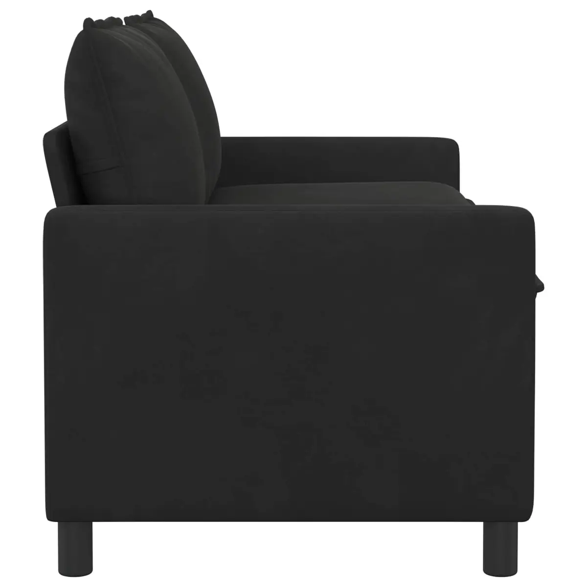 Black Velvet Sofa Modern Rectangular Couch 156 x 81 x 87.5 cm