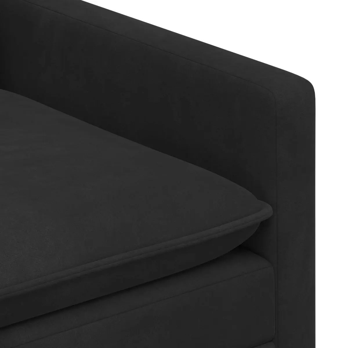 Black Velvet Sofa Modern Rectangular Couch 156 x 81 x 87.5 cm