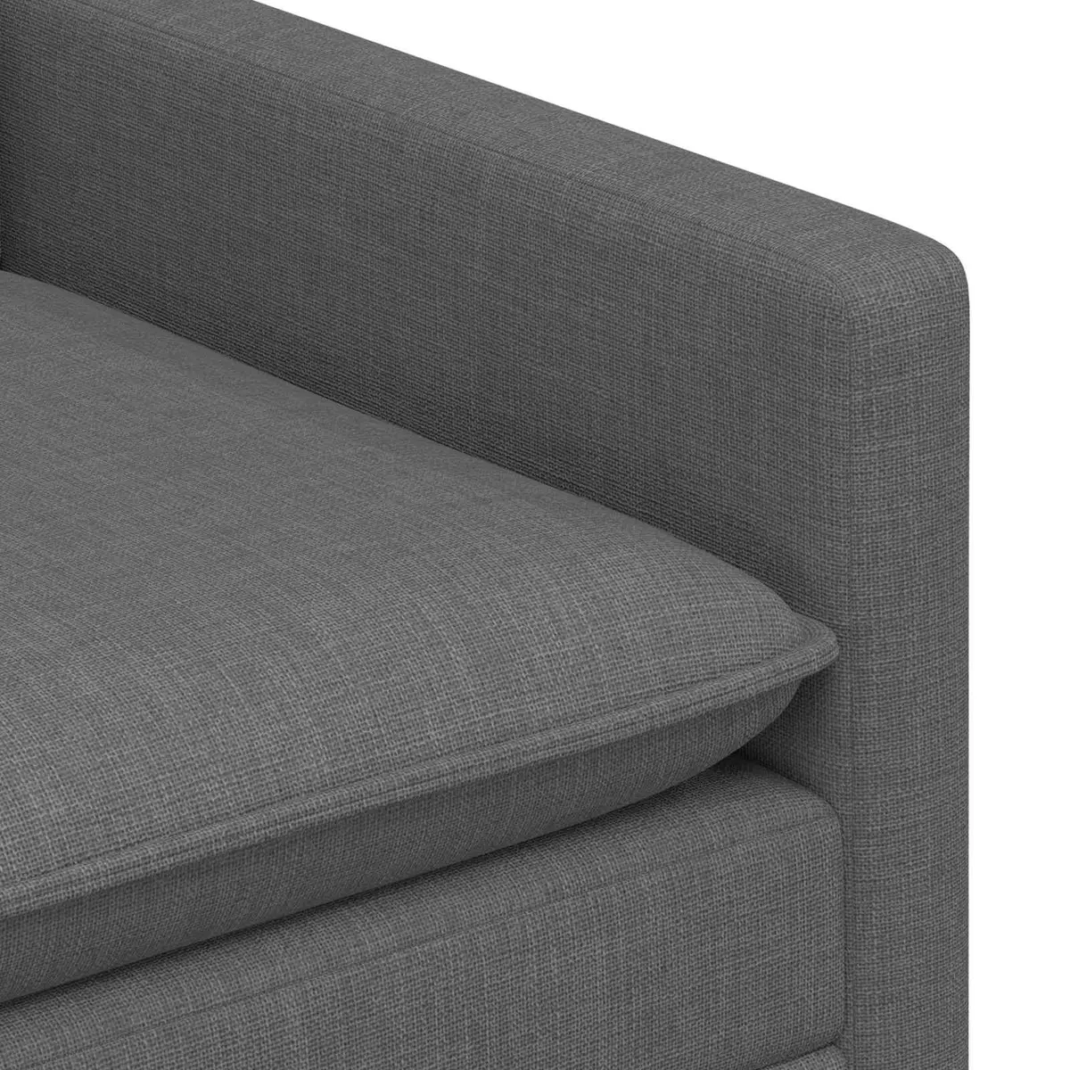 Fabric Sofa Modern Dark Grey Lounge Couch with Metal Frame