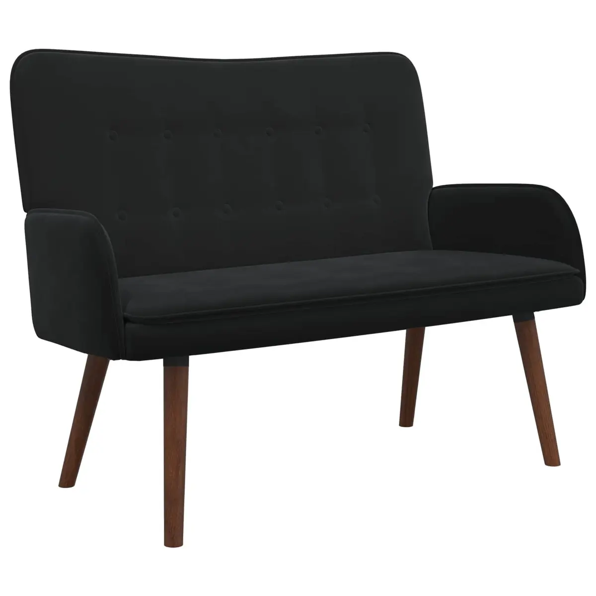 2-Seater Sofa Black Velvet Modern Lounge Couch 115x61x87cm