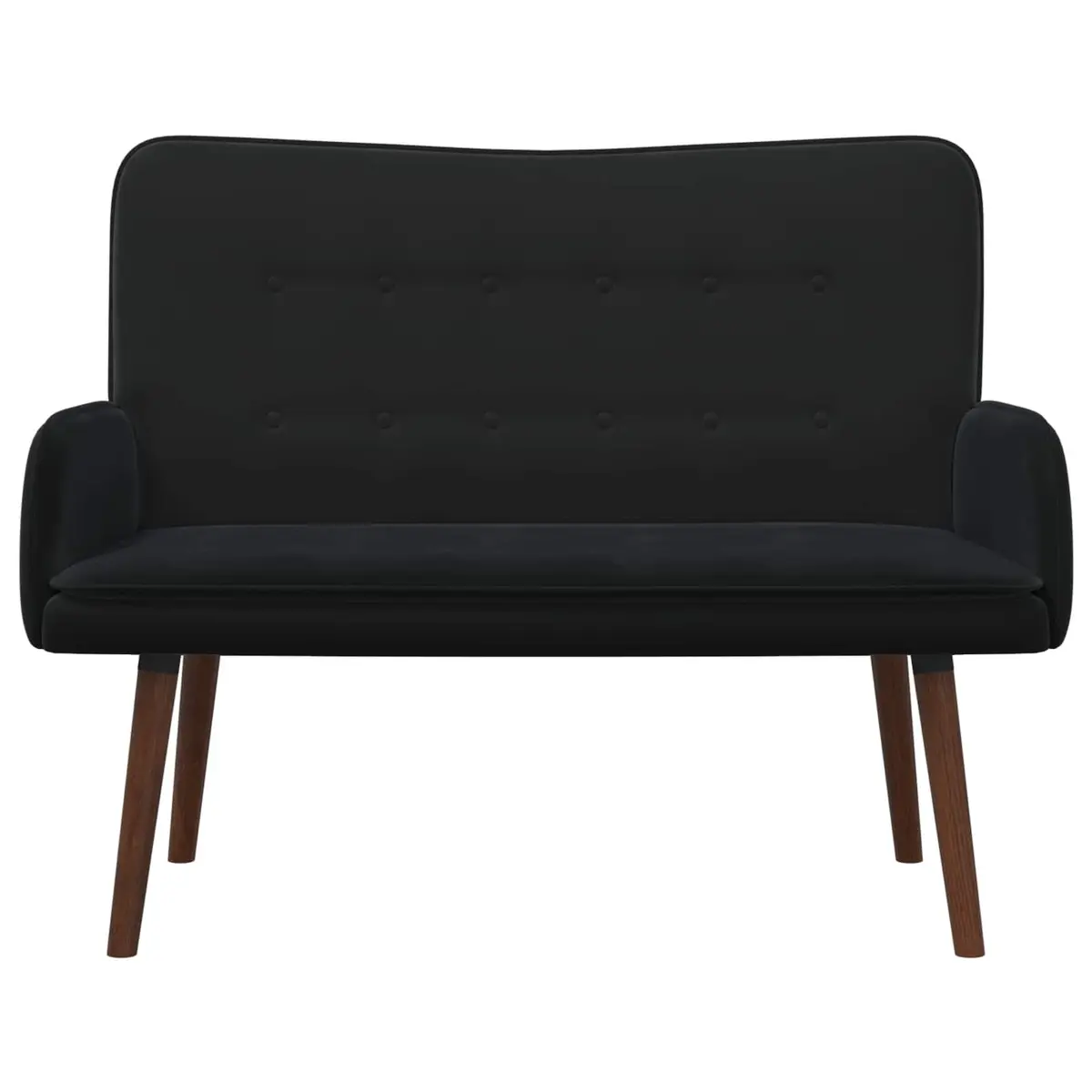 2-Seater Sofa Black Velvet Modern Lounge Couch 115x61x87cm