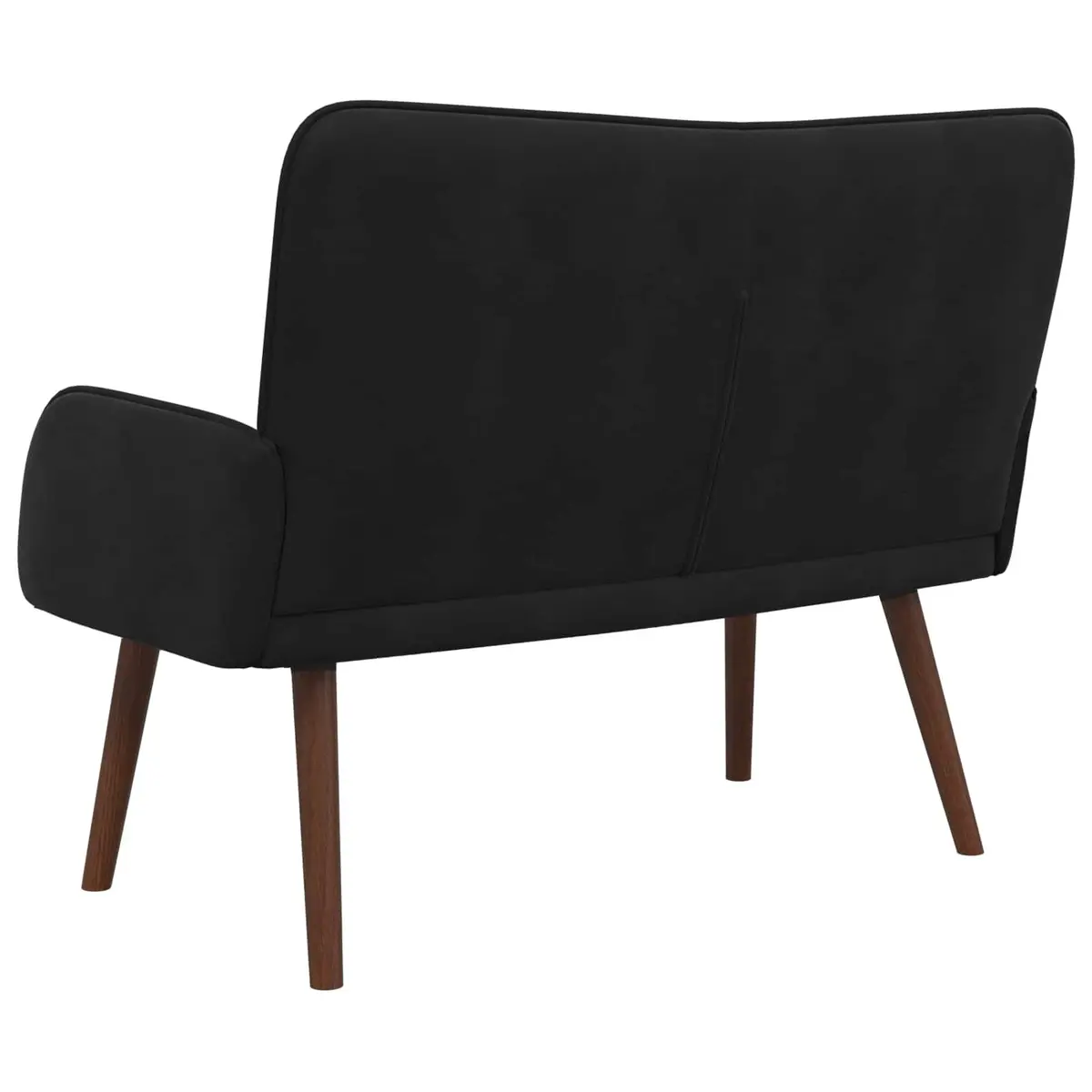 2-Seater Sofa Black Velvet Modern Lounge Couch 115x61x87cm