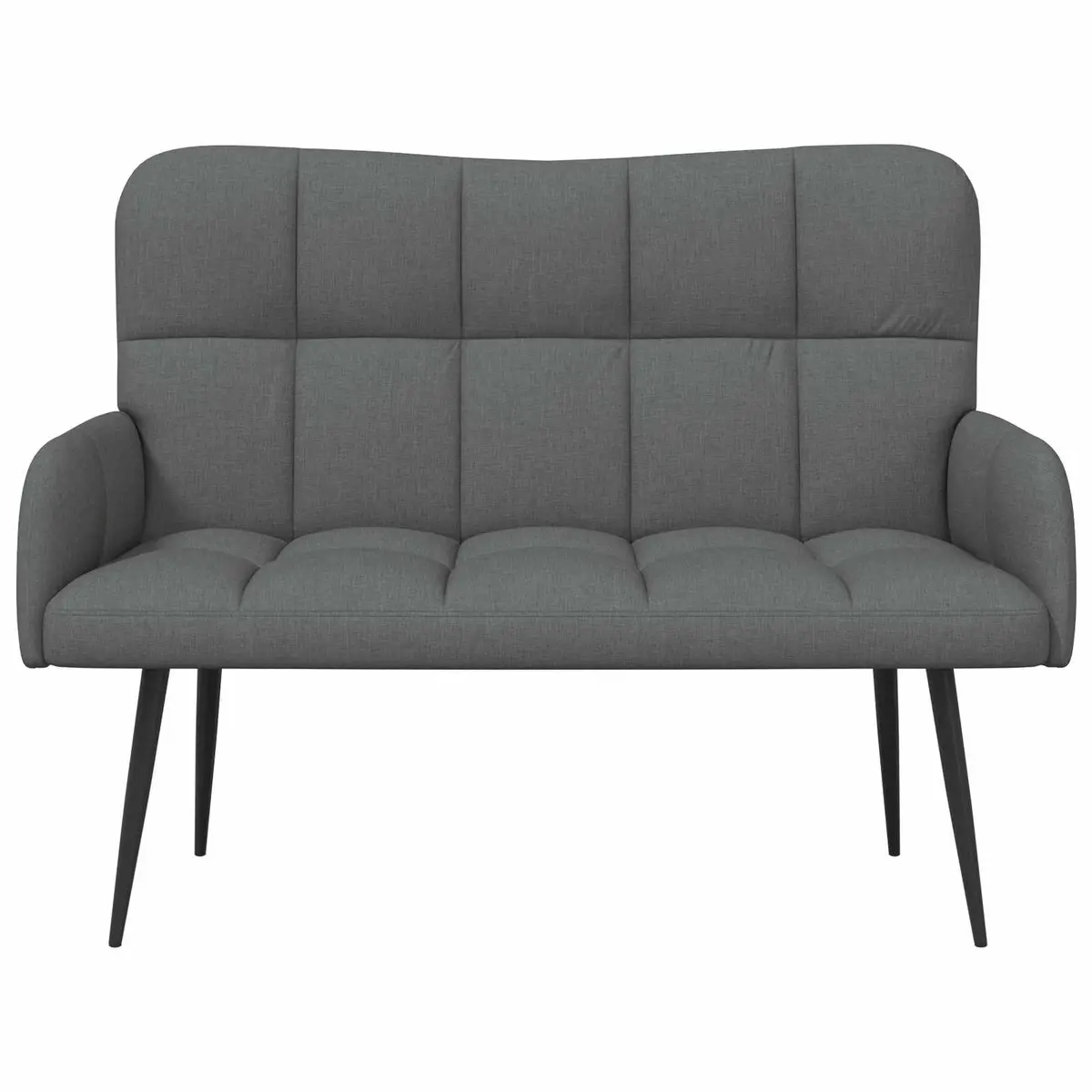 2-Seater Sofa Dark Grey Compact Loveseat Furniture