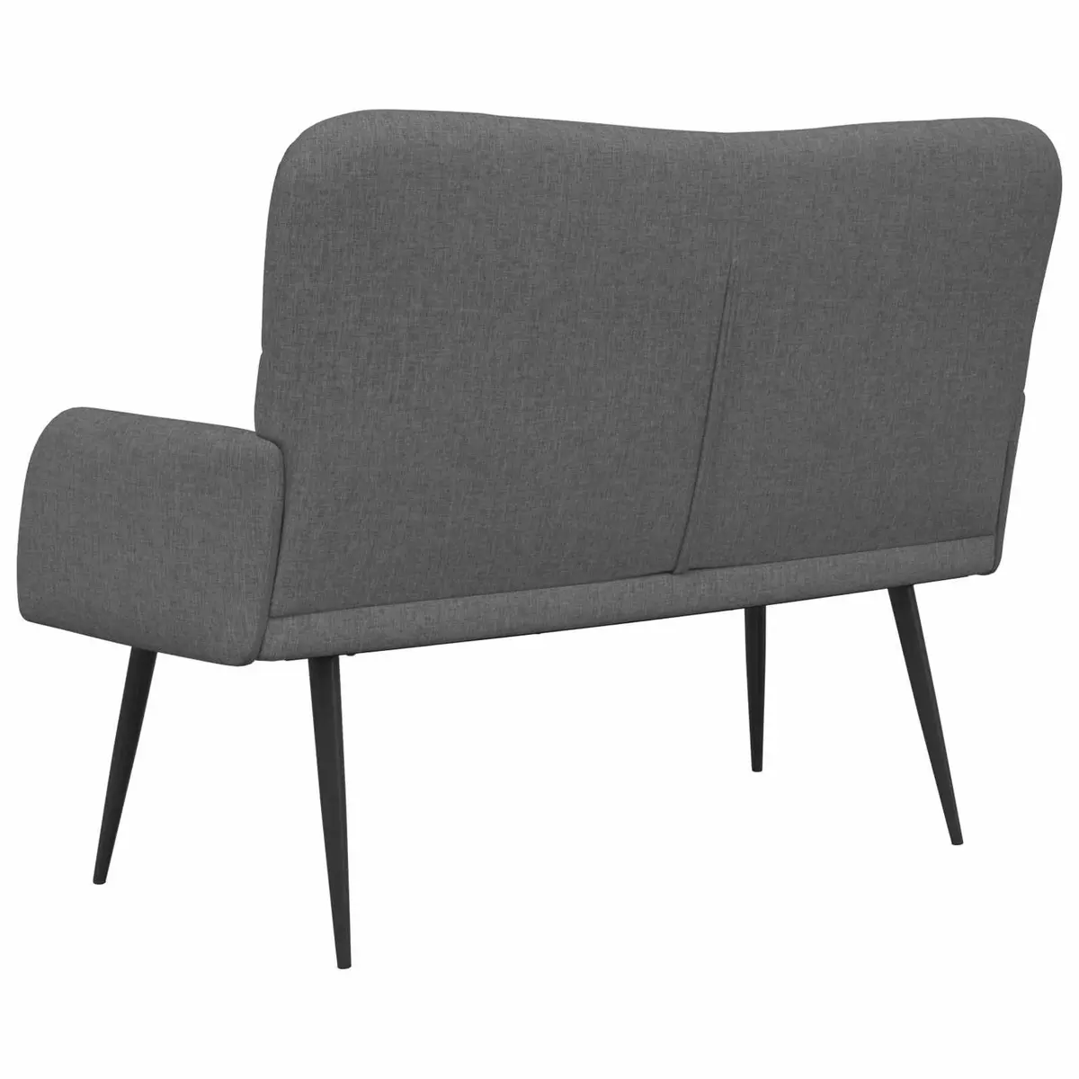 2-Seater Sofa Dark Grey Compact Loveseat Furniture