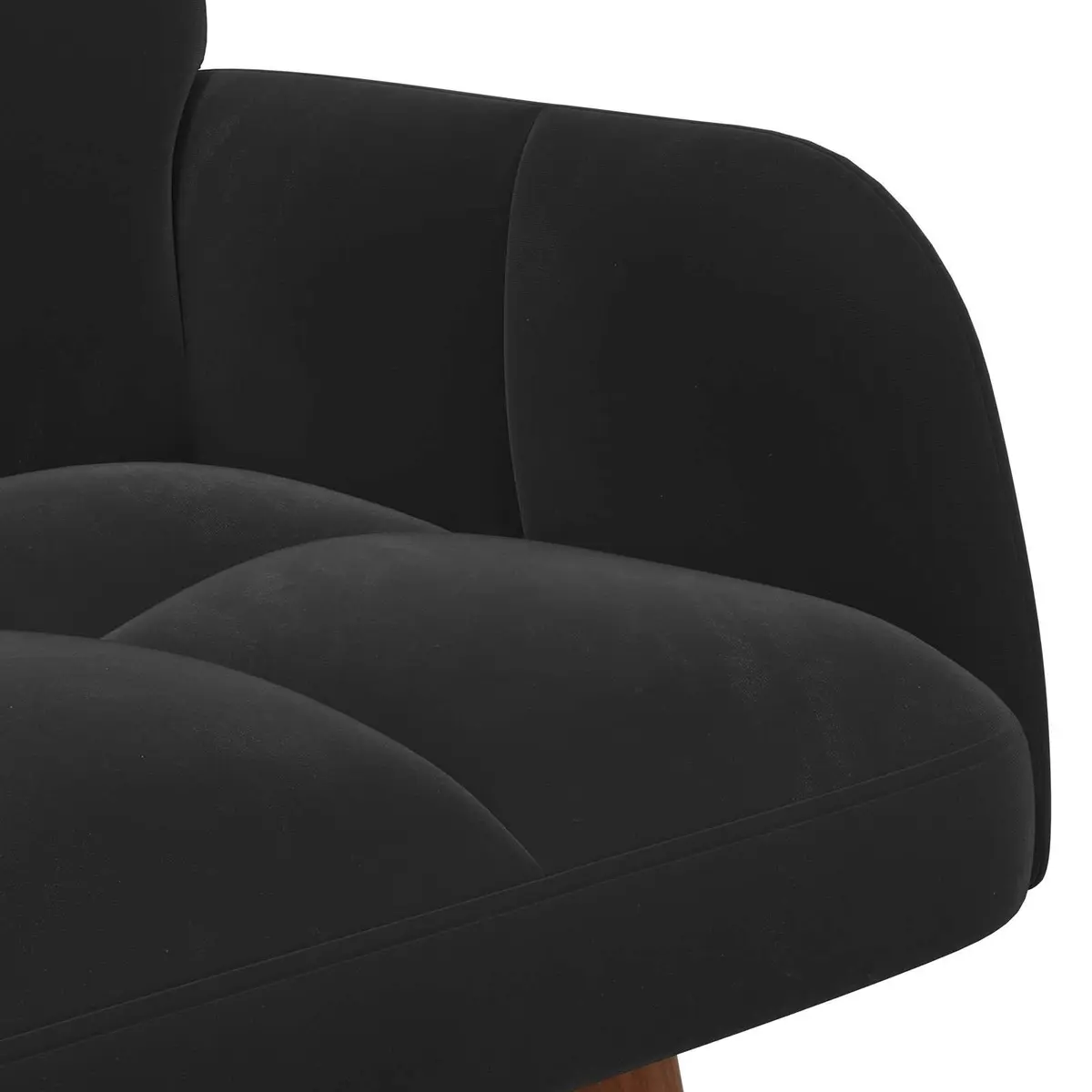 Black Velvet 2-Seater Sofa