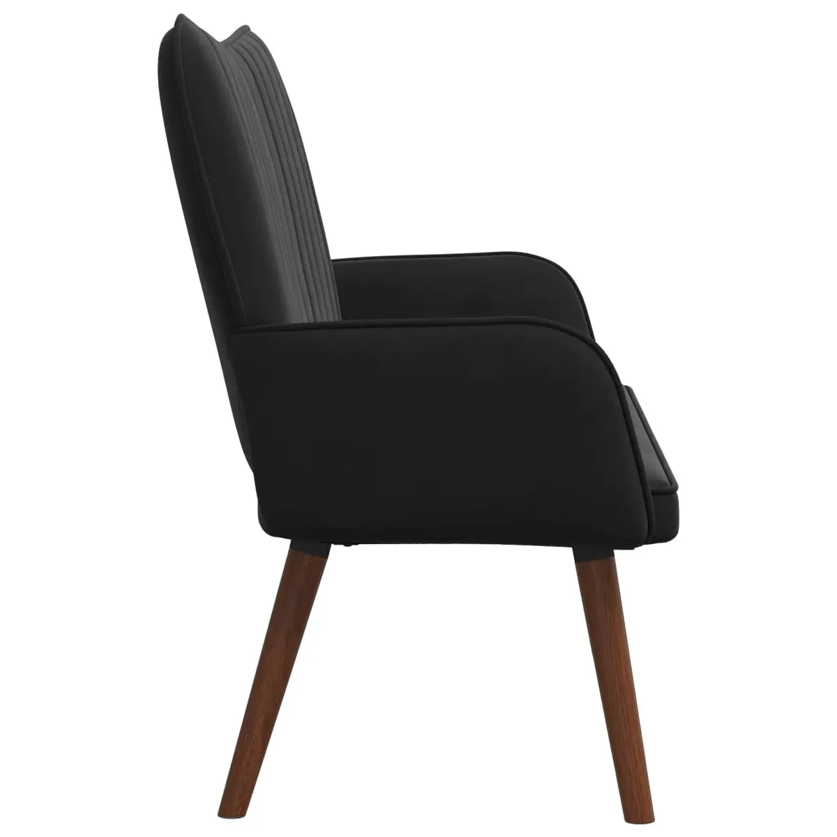 2-Seater Sofa Black Velvet Upholstery Living Room Furniture Compact Modern