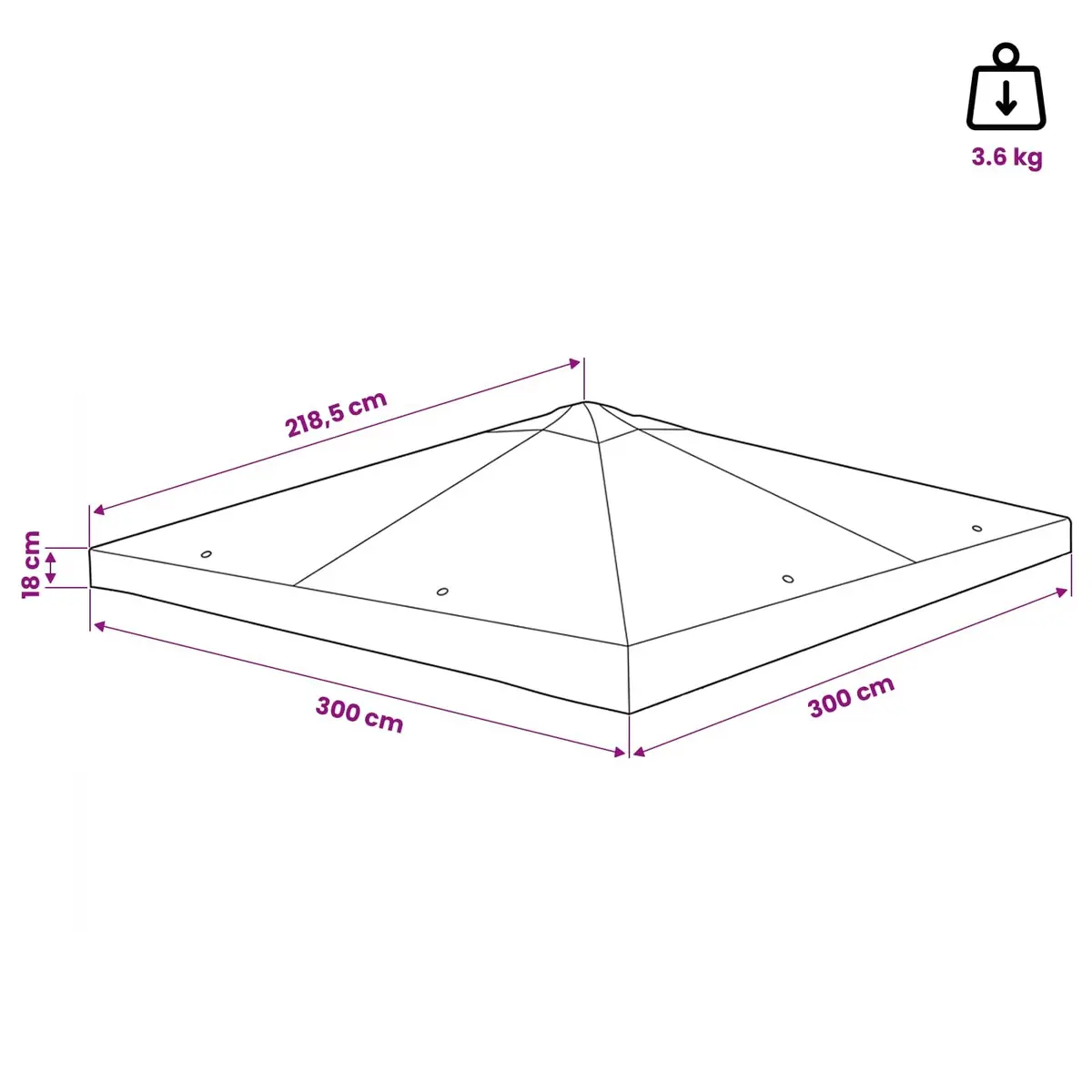 Gazebo Cover Waterproof 300x300cm Collapsible Taupe