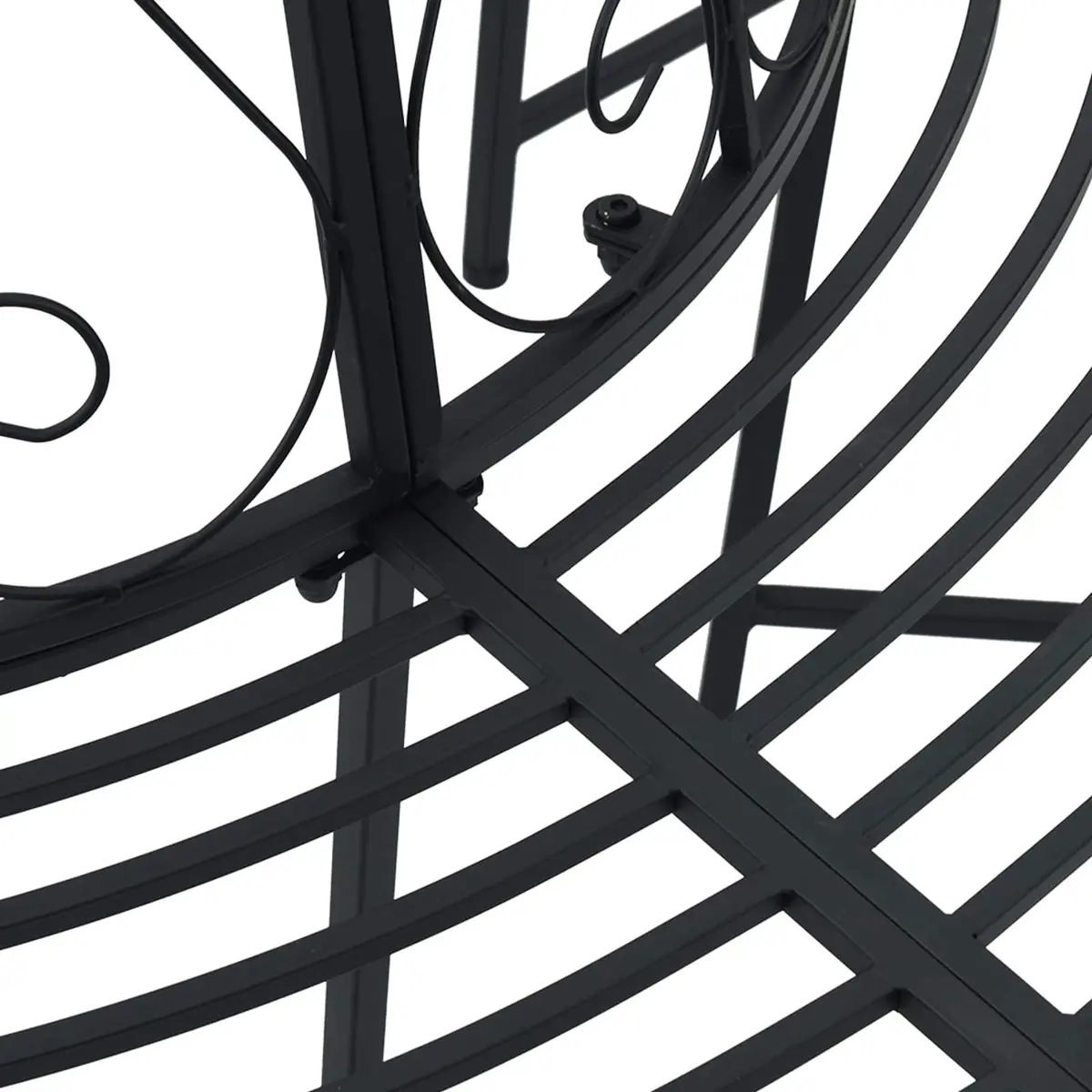 Tree Bench Round Steel Outdoor Seating Black 160cm
