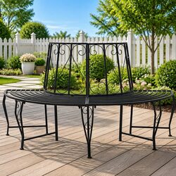 Friendly Four-Seater Tree Bench for Your Garden