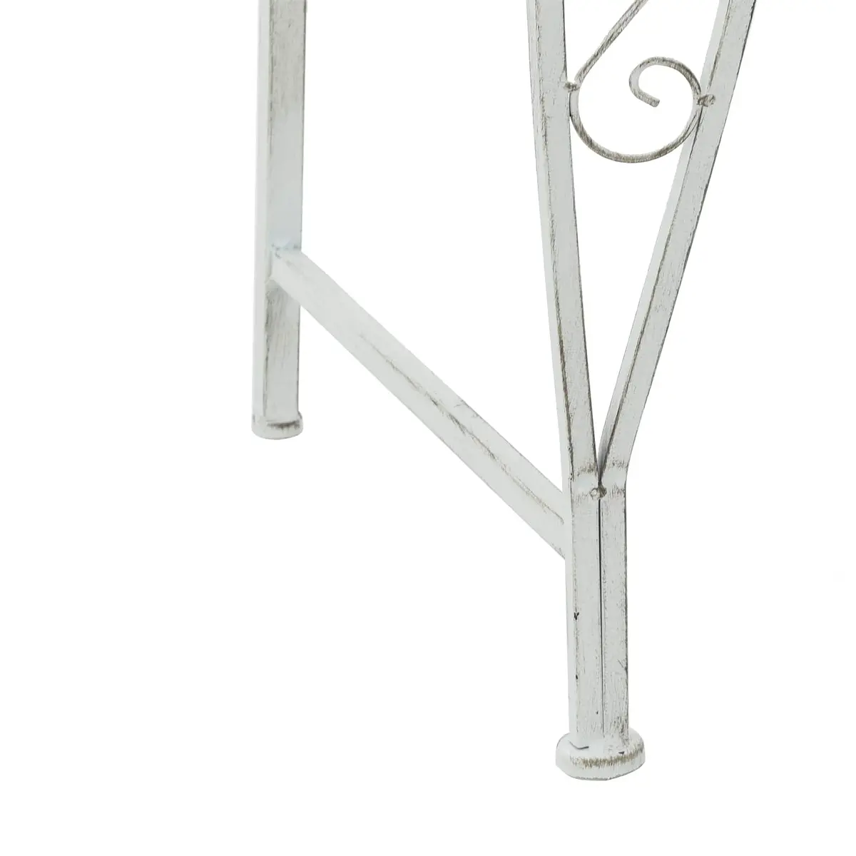 Outdoor Tree Bench 4-Seater Backyard Garden Seat Steel Antique White 160x80x89cm