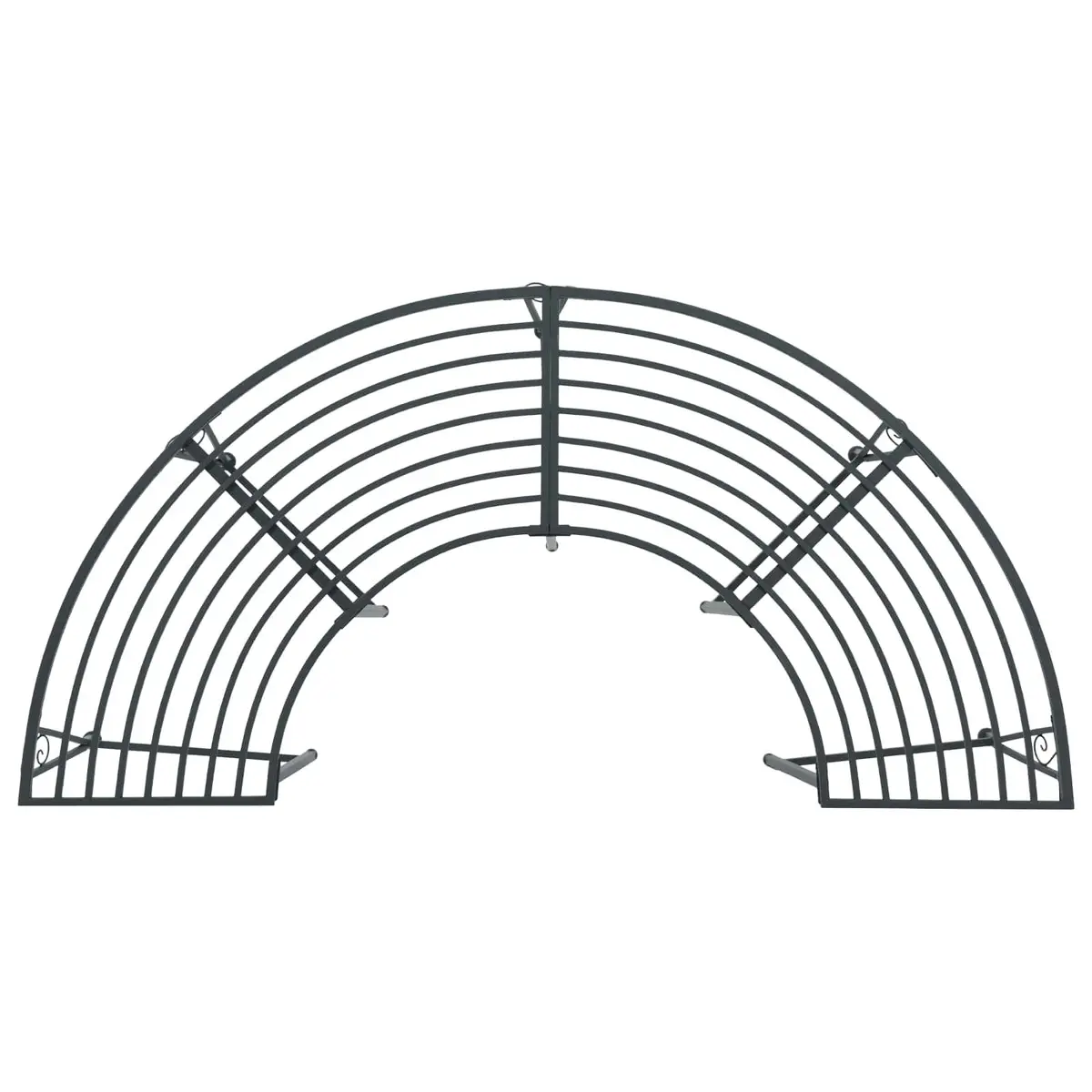 Tree Bench Outdoor Seating Steel Frame Grey 160cm Wraparound
