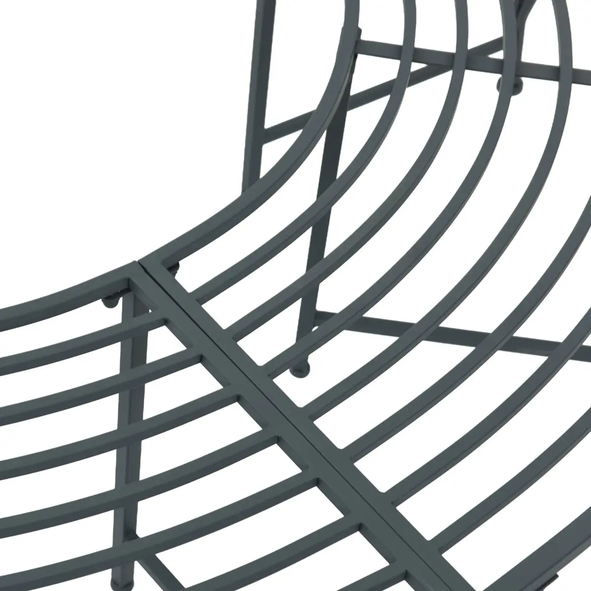 Tree Bench Outdoor Seating Steel Frame Grey 160cm Wraparound