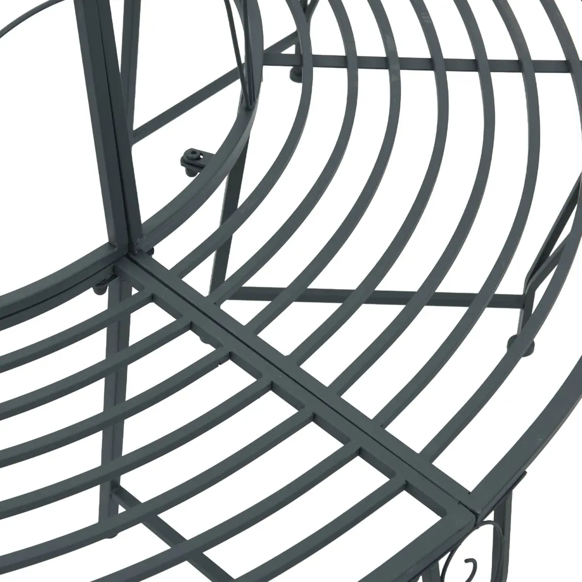 Round Tree Bench Steel Frame Grey 160cm Diameter