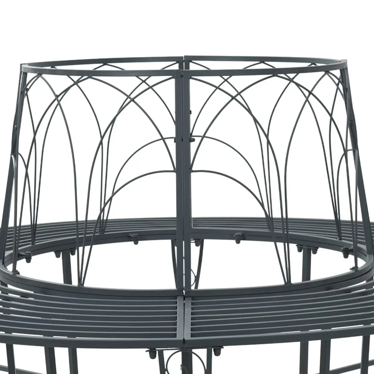 Round Tree Bench Steel Frame Grey 160cm Diameter