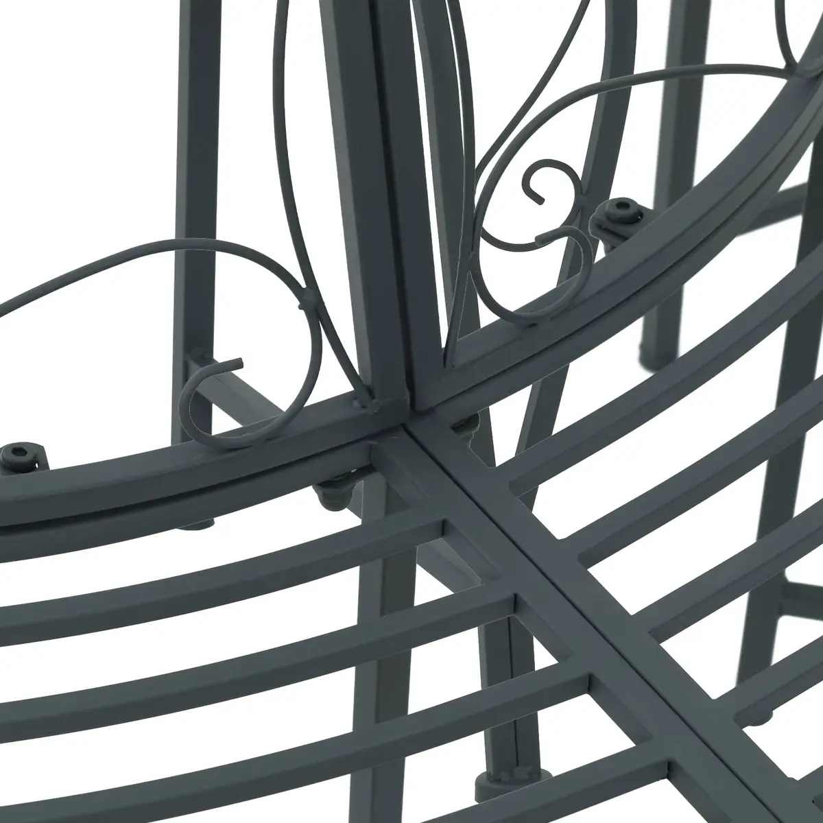 Tree Bench Circular Seating 4-Seater Steel Frame Grey 160cm