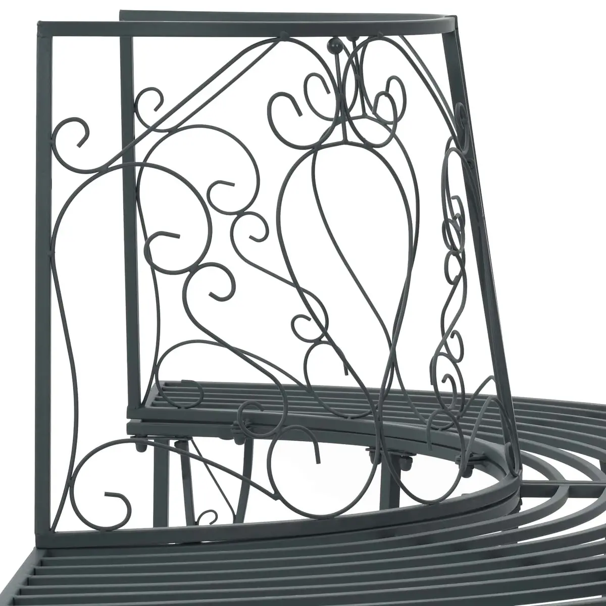 Tree Bench Circular Seating 4-Seater Steel Frame Grey 160cm