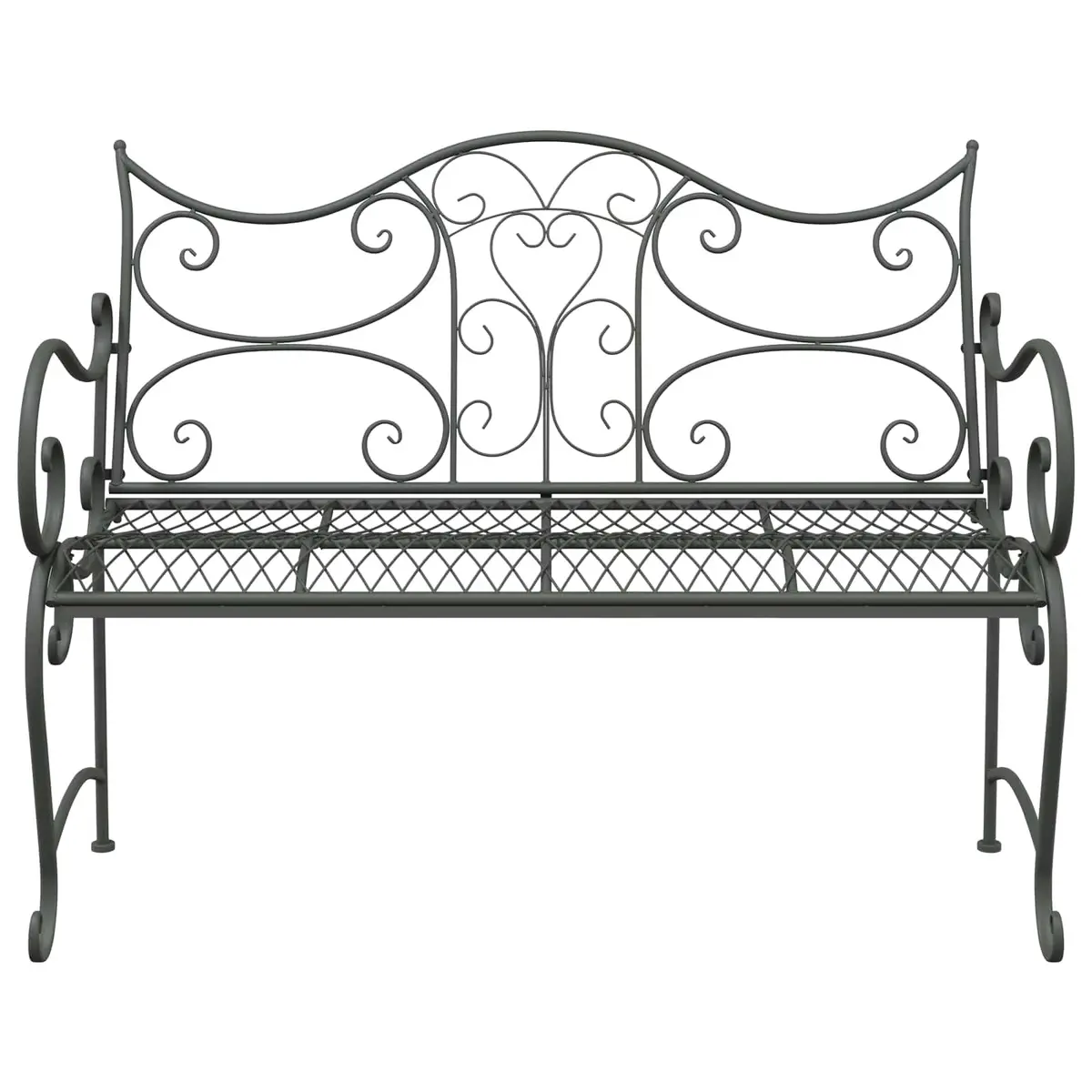 2-Seater Garden Bench in Silver Steel