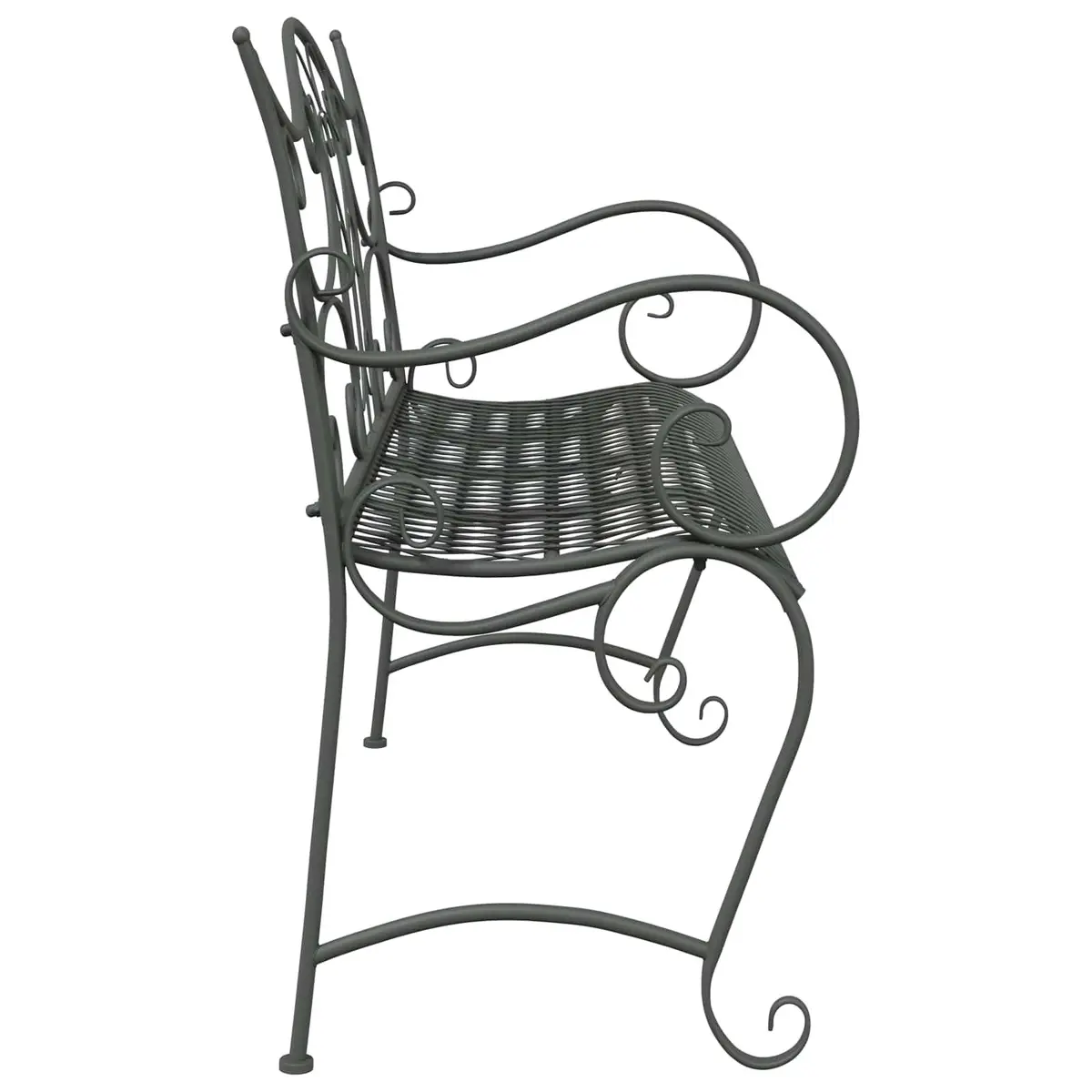 2-Seater Garden Bench in Silver Steel