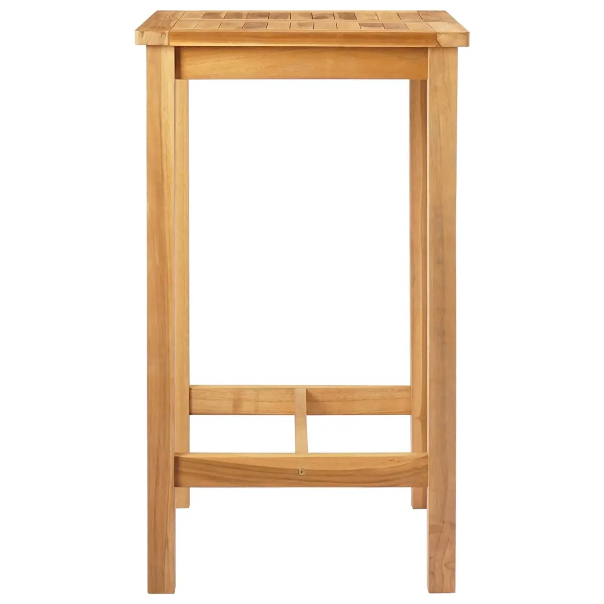 Bar Table Outdoor Solid Teak Slatted Top 60x60x105cm Footrest