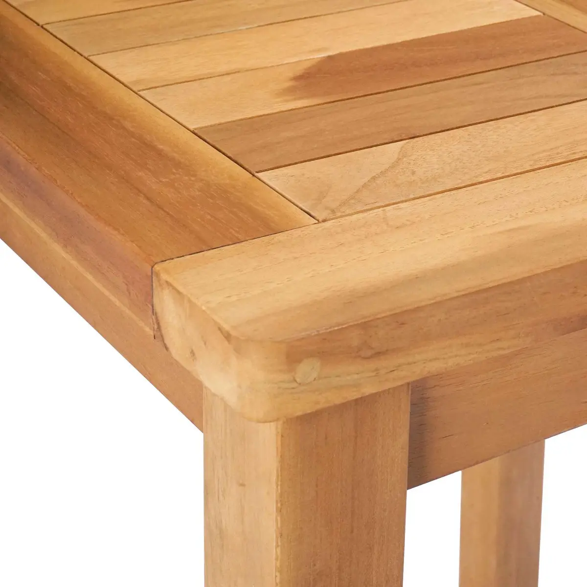 Bar Table Outdoor Solid Teak Slatted Top 60x60x105cm Footrest